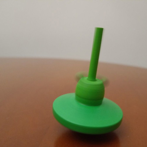 Wooden spinning top "Frog" like new, green traditional toy