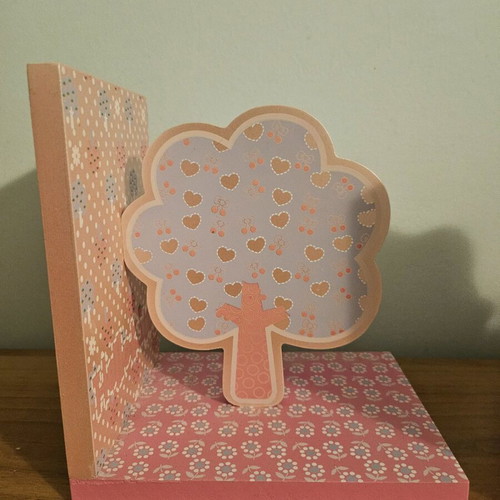 Hello Kitty bookends set like new, wooden in pastel and fuchsia shades