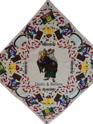 Moschino Dolci & Befana silk scarf new, colorful