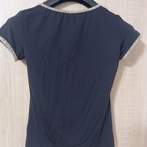 Roberto Cavalli Just Cavalli women's T-shirt like new, black, leopard motifs