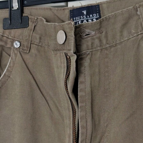 Trussardi fabric pants used, olive color, size M