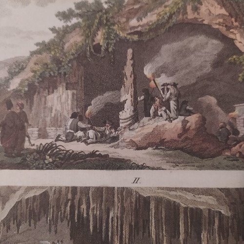 1770 Antiparos Cave Hand-Colored Chalcography used