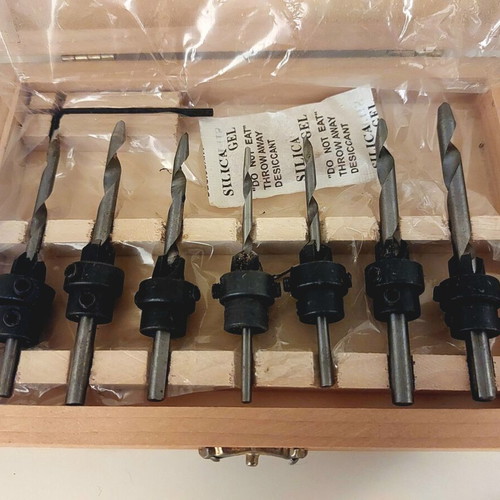BGS Technic Wood Drill Bit Set with Countersink 7pcs new