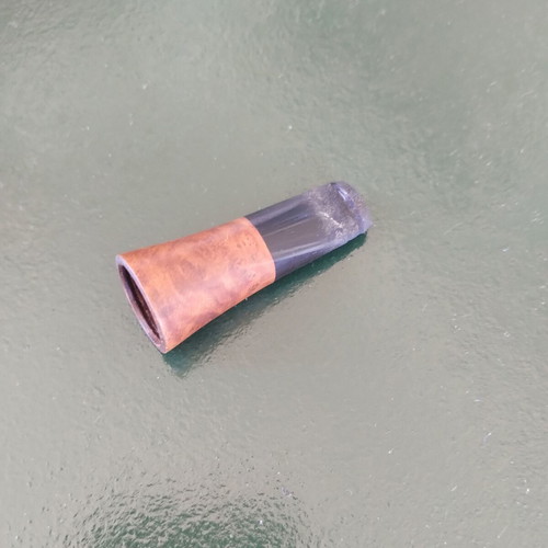Pipe made of heather wood used with replacement mouthpiece