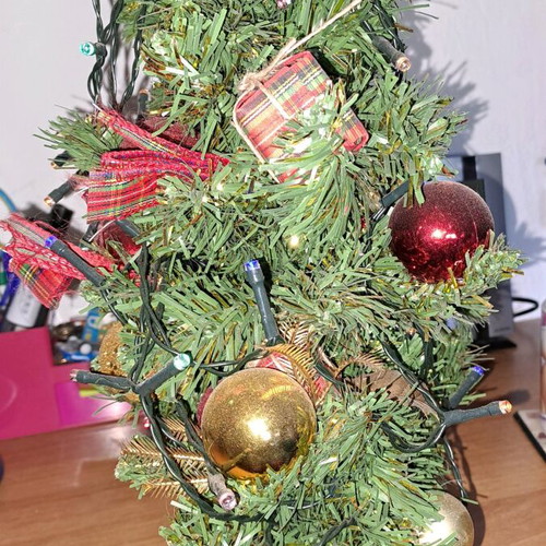 Christmas tree used with decorations and battery lights