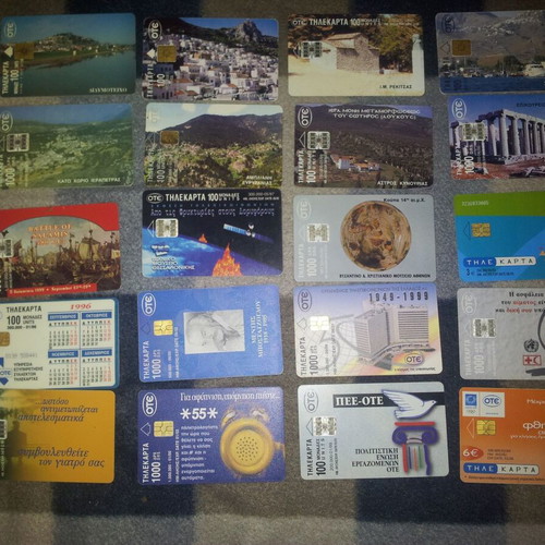Phone cards used, pack of 20 pieces