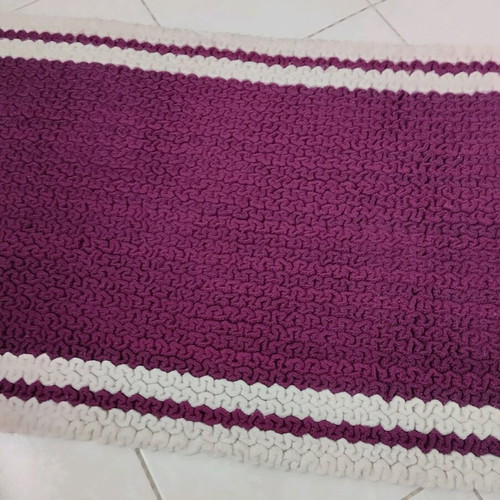 Handmade knitted rug like new, 180x65 cm, pure wool