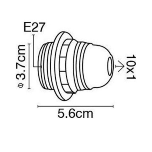 E27 compatible power socket lamp holder, white