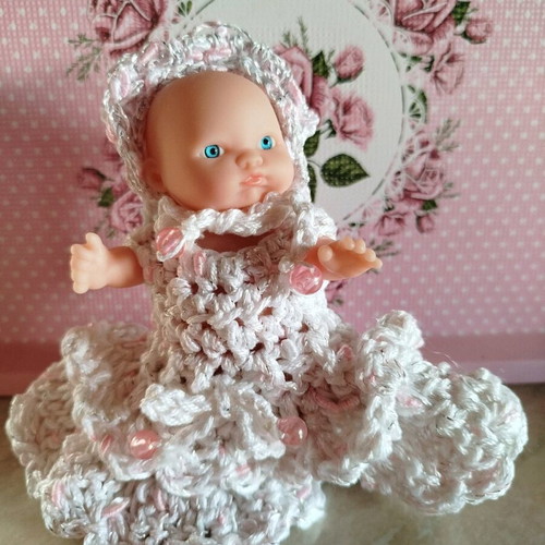 Doll with Handmade Dress and Hat New