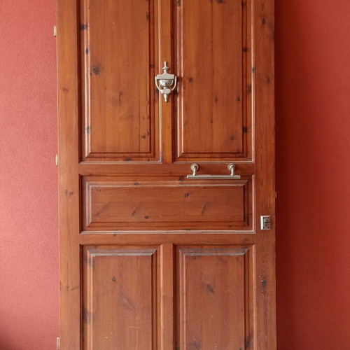 Wooden door used, solid with frame, traditional design