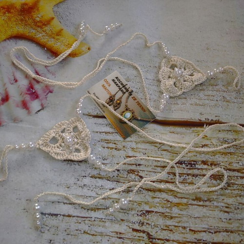 Barefoot foot jewelry with beige pearls new