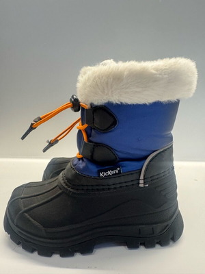 Kickers kids snow boots size 26 like new, black and blue