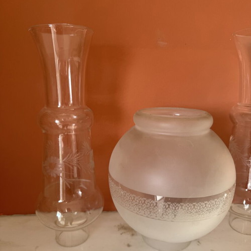 Vintage lampshades used, set of 5 for table lamps and lighting
