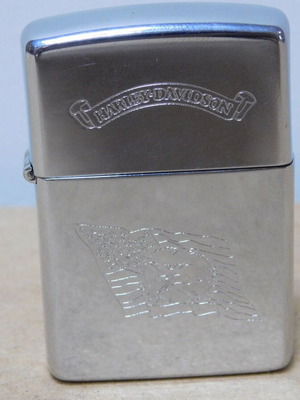 Zippo Harley-Davidson lighter, March 1992, high polish chrome
