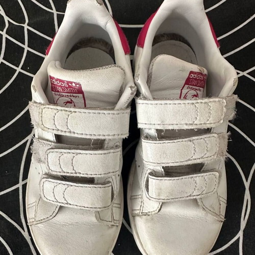 Adidas Stan Smith kids sneakers white pink EU 29 used with velcro