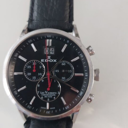 Edox Les Vauberts Chronograph Big Date watch like new, Swiss made