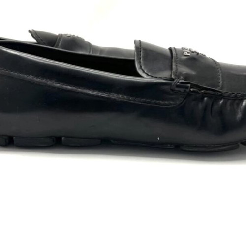 Prada black leather moccasins used, large fit