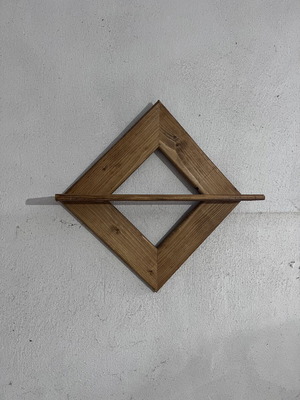 Handmade wall hanging with shelf pine wood oak finish
