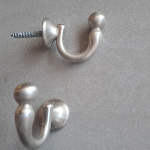 Metal curtain tieback hooks satin nickel or inox, pack of 16