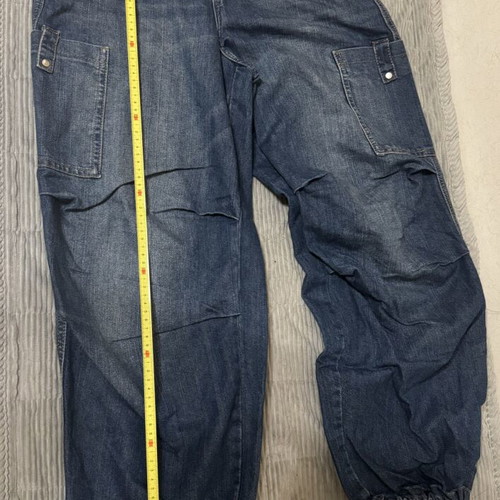 Denim cargo parachute pants used H&M Divided, size S, blue