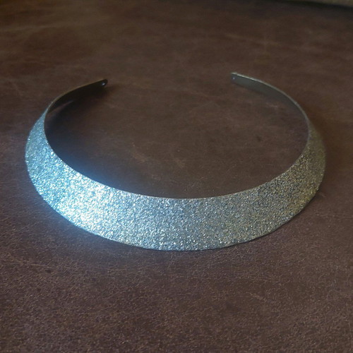 Silver choker handmade vintage used with glitter