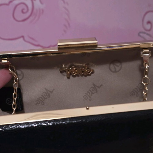 Verde shoulder and hand bag clutch new, black