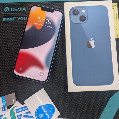 iPhone 13 Like New, 128GB, 99% Battery, Blue, With Box and Charger