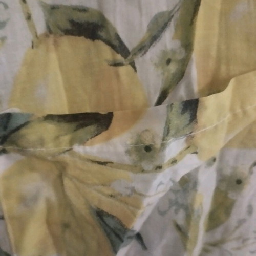 Dress with lemon print, used, white and yellow, one size