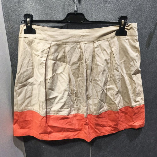 In Extenso Two-Tone Cotton Skirt new, size 40-42, beige and orange
