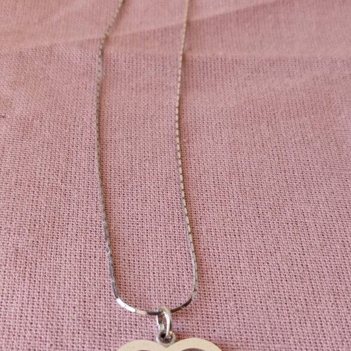 Silver necklace 925 with heart pendant, like new
