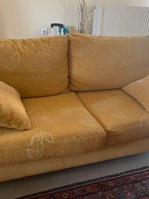 2 καναπέδες μεταχειρισμένοι, τριθέσιος και διθέσιος, υφασμάτινοι Καρατζόγλου