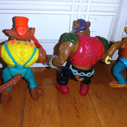 Vintage TMNT Playmates figures set with Baxter, Bebop, Rahzar, Ace Duck