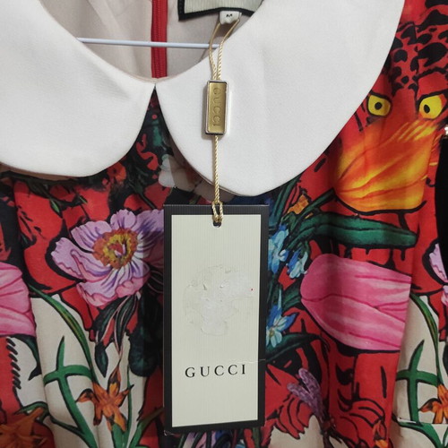 Gucci vintage dress new with tags, colorful floral and leopard print