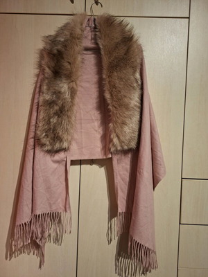 Esarpa-jacket like new with fur pink