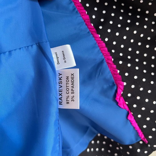 Polka Dot Short Jacket Raxevsky like new, black with blue lining