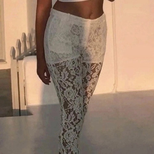 Pinko white lace pants, elegant and unique