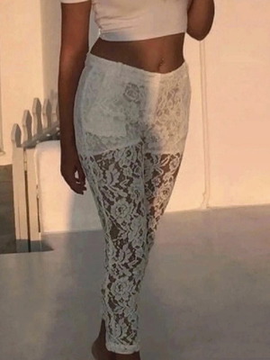 Pinko white lace pants, elegant and unique