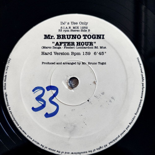 Mr. Bruno Togni After Hour 12'' vinyl used, electronic 1995 Italy