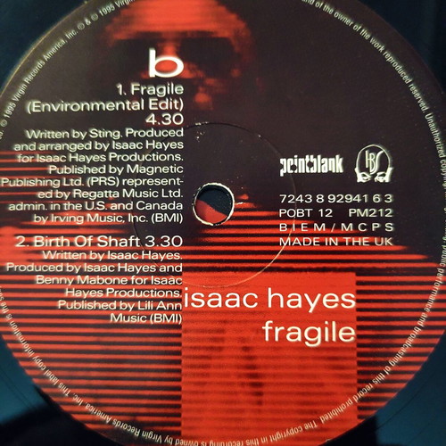 Isaac Hayes Fragile 12'' Vinyl Maxi Single used, original UK 1995