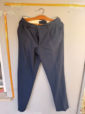 Men's blue fabric pants used, classic fit, size M