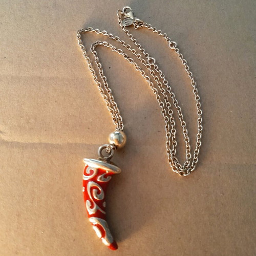 Necklace silver 925 like new, gold plated with enamel Vogue