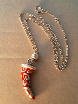 Necklace silver 925 like new, gold plated with enamel Vogue