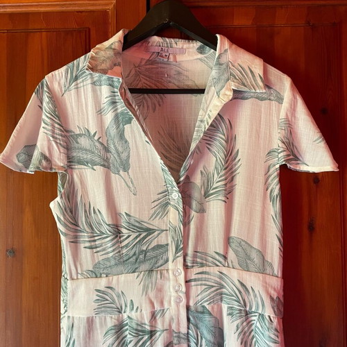 A.L.E. dress like new, viscose, white and turquoise, size M