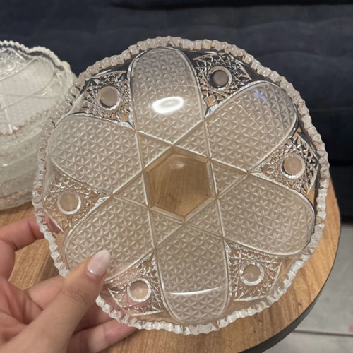 Crystal dessert plates set of 6, excellent condition
