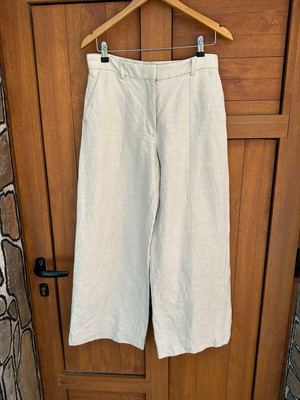 Dagmar wide-leg pants linen blend like new, size 38, beige