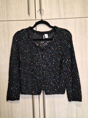 H&M black sequin cardigan like new, size M/38