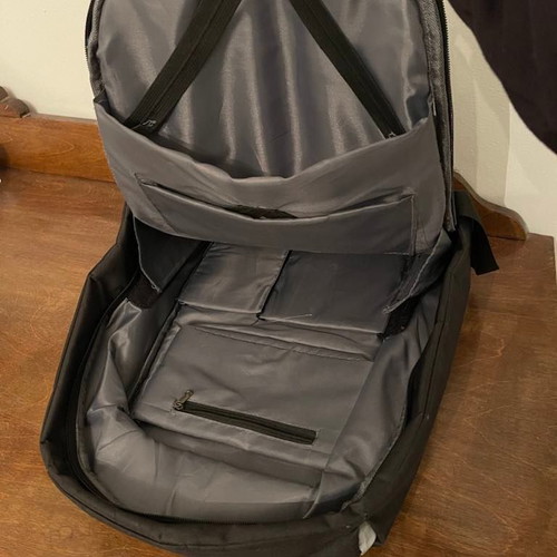 Backpack used, black with anti-theft zipper design