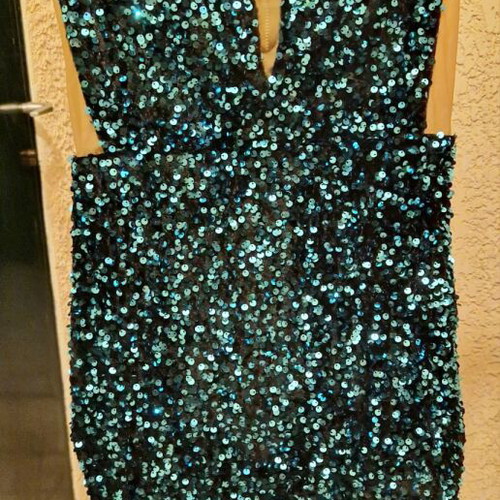 Prom dress with sequins like new, turquoise, size S