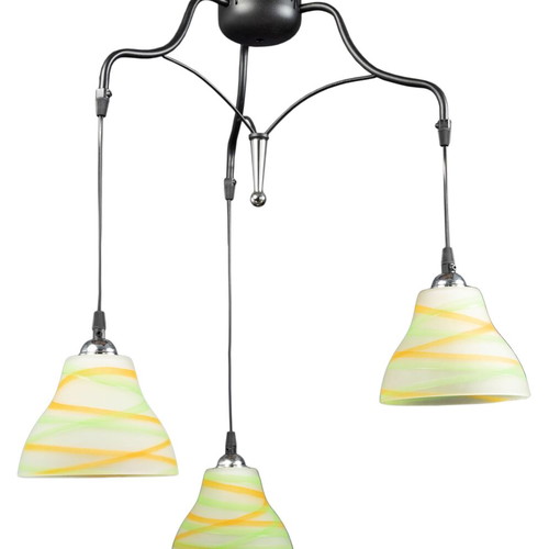 Modern brass ceiling light adjustable height, 3 lights