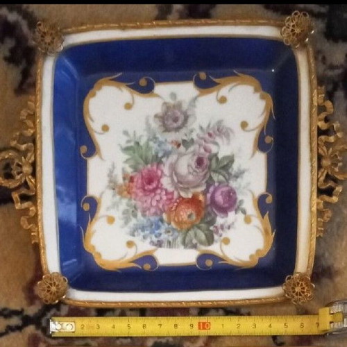 Limoges porcelain ashtray used, 16 cm